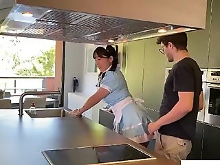 korean maid got fucked in the kitchen pt1